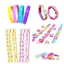 LEAN TOYS Zestaw Bransoletek DIY Zawieszki Wzory Litery 4 Bransoletki Regulowane