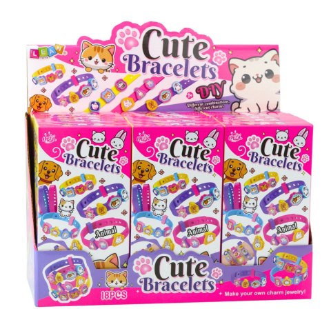 LEAN TOYS Zestaw Bransoletek DIY Zawieszki Zwierzątka 4 Bransoletki Regulowane LEAN TOYS Zestaw Bransoletek DIY Zawieszki Zwierzątka 4 Bransoletki Regulowane