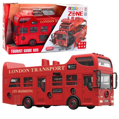 LEAN Toys Autobus Piętrowy Do Skręcania London Transport Narzędzia Światła Dźwięki LEAN Toys Autobus Piętrowy Do Skręcania London Transport Narzędzia Światła Dźwięki