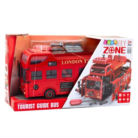 LEAN Toys Autobus Piętrowy Do Skręcania London Transport Narzędzia Światła Dźwięki LEAN Toys Autobus Piętrowy Do Skręcania London Transport Narzędzia Światła Dźwięki