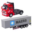 LEAN Toys Ciężarówka Kontener Z Napędem Pull-Back Otwierane Drzwi Szaro Czerwona