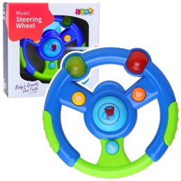 LEAN Toys Interaktywna Kierownica Dla Malucha Światła Dźwięki Zielono-Niebieska