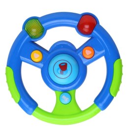 LEAN Toys Interaktywna Kierownica Dla Malucha Światła Dźwięki Zielono-Niebieska