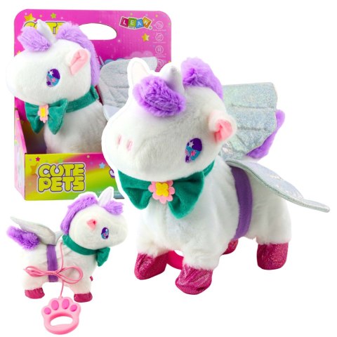 LEAN Toys Interaktywny Jednorożec Na Smyczy Chodzi Dźwięki Galopu Odpinane Skrzydła LEAN Toys Interaktywny Jednorożec Na Smyczy Chodzi Dźwięki Galopu Odpinane Skrzydła