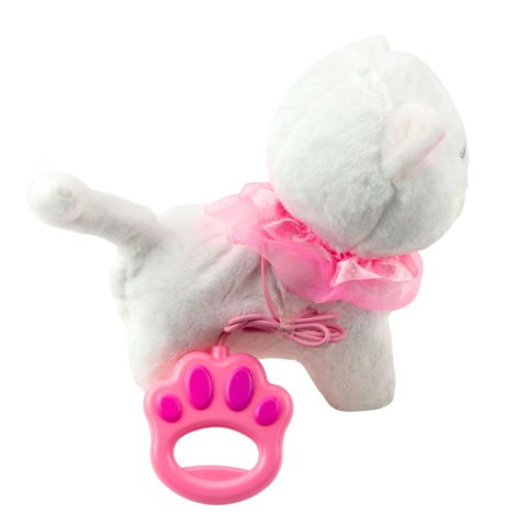 LEAN Toys Interaktywny Kotek Na Smyczy Różowa Falbanka Dzwoneczek Chodzi Miauczy LEAN Toys Interaktywny Kotek Na Smyczy Różowa Falbanka Dzwoneczek Chodzi Miauczy