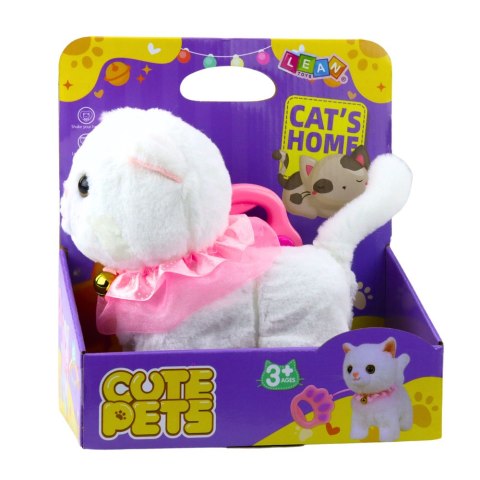 LEAN Toys Interaktywny Kotek Na Smyczy Różowa Falbanka Dzwoneczek Chodzi Miauczy LEAN Toys Interaktywny Kotek Na Smyczy Różowa Falbanka Dzwoneczek Chodzi Miauczy