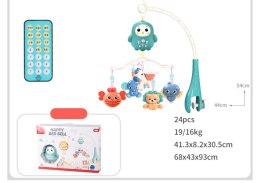 LEAN Toys Karuzela Do Łóżeczka Sterowana Pilotem Kołysanki Dźwięki Niebieska