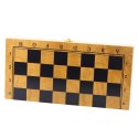 LEAN Toys Klasyczna Gra Logiczna 3w1 Szachy Warcaby Backgammon Drewniane