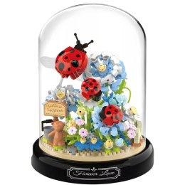 LEAN Toys Klock Konstrukcyjne Kompozycja Kwiatowa Z Biedronkami W Kopule 596 el.