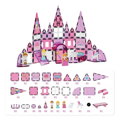 LEAN Toys Klocki Magnetyczne Okienka Dla Dziewczynki Różowe 58 el. LEAN Toys Klocki Magnetyczne Okienka Dla Dziewczynki Różowe 58 el.