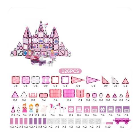 LEAN Toys Klocki Magnetyczne Okienka Witraże Do Malowania Pisaki Różowe 126 el. LEAN Toys Klocki Magnetyczne Okienka Witraże Do Malowania Pisaki Różowe 126 el.