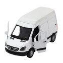 LEAN Toys Samochód Dostawczy Metalowy Z Napędem Pull Back Światła Dźwięki Biały 1:32