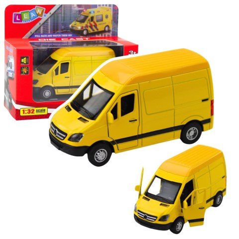 LEAN Toys Samochód Dostawczy Metalowy Z Napędem Pull Back Światła Dźwięki Żółty 1:32 LEAN Toys Samochód Dostawczy Metalowy Z Napędem Pull Back Światła Dźwięki Żółty 1:32