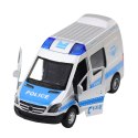 LEAN Toys Samochód Policyjny Metalowy Z Napędem Pull Back Światła Dźwięki 1:32
