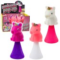 LEAN Toys Skaczący Jednorożec Na Sprężynie Pop Up Biały Różowy 10cm Mix