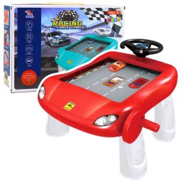 LEAN Toys Symulator Jazdy Manualny Stolik Edukacyjny Czerwony