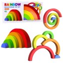 LEAN Toys Tęczowa Układanka Dla Malucha Klocki Gumowe Kolorowe 5 szt.