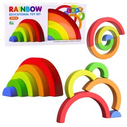 LEAN Toys Tęczowa Układanka Dla Malucha Klocki Gumowe Kolorowe 5 szt.