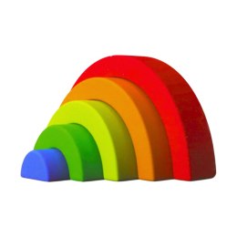 LEAN Toys Tęczowa Układanka Dla Malucha Klocki Gumowe Kolorowe 5 szt.