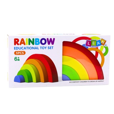 LEAN Toys Tęczowa Układanka Dla Malucha Klocki Gumowe Kolorowe 5 szt. LEAN Toys Tęczowa Układanka Dla Malucha Klocki Gumowe Kolorowe 5 szt.