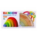 LEAN Toys Tęczowa Układanka Dla Malucha Klocki Gumowe Pastelowe 5 szt.