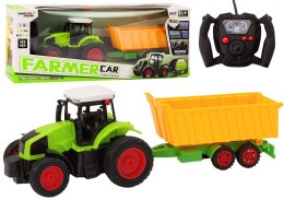 LEAN Toys Traktor Z Przyczepą Zdalnie Sterowany RC 1:16 Pilot Zielony