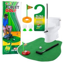 LEAN Toys Zestaw Gra Zręcznościowa Golf Toaletowy Mata Kij Piłki Zawieszka Na Drzwi