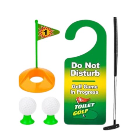 LEAN Toys Zestaw Gra Zręcznościowa Golf Toaletowy Mata Kij Piłki Zawieszka Na Drzwi LEAN Toys Zestaw Gra Zręcznościowa Golf Toaletowy Mata Kij Piłki Zawieszka Na Drzwi