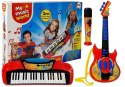 LEAN Toys Zestaw Muzyczny 3 w 1 Gitara Keyboard Mikrofon