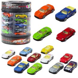 LEAN Toys Zestaw Resoraków W Tubie Autka Nowoczesne Sportowe 1:64