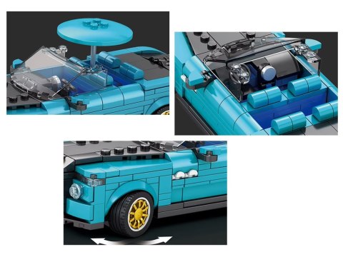Klocki techniczne Retro auto NIEBIESKI KABRIOLET złote felgi 417-ele ZA5788 Klocki techniczne Retro auto NIEBIESKI KABRIOLET złote felgi 417-ele ZA5788