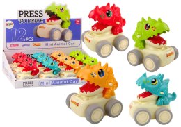 LEAN TOYS Autko Dinozaur Triceratops Napęd Na Nacisk 4 Rodzaje