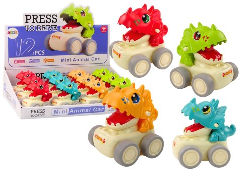 LEAN TOYS Autko Dinozaur Triceratops Napęd Na Nacisk 4 Rodzaje LEAN TOYS Autko Dinozaur Triceratops Napęd Na Nacisk 4 Rodzaje