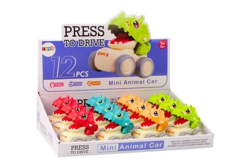 LEAN TOYS Autko Dinozaur Triceratops Napęd Na Nacisk 4 Rodzaje LEAN TOYS Autko Dinozaur Triceratops Napęd Na Nacisk 4 Rodzaje