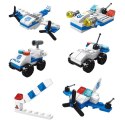LEAN TOYS Zestaw Klocki Konstrukcyjne Helikopter Pojazdy 6w1 137 el.