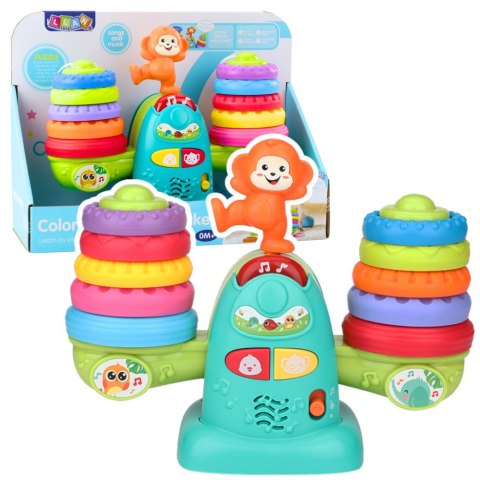 LEAN Toys Waga Interaktywna Edukacyjna Dla Malucha Klocki Dźwięki Melodie Małpka LEAN Toys Waga Interaktywna Edukacyjna Dla Malucha Klocki Dźwięki Melodie Małpka