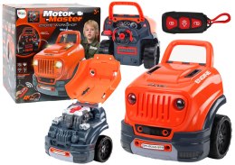 LEAN Toys Warsztat Silnik Auto Do Rozkręcania Zestaw Majsterkowicza Pomarańczowy