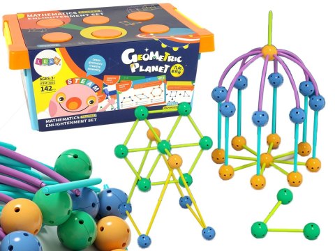 LEAN Toys Zestaw Klocków 3D Konstrukcyjne Geometric 142el.