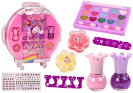 LEAN Toys Zestaw Kosmetyków W Walizce Do Paznokci Makijażu Walizka Różowa 12 El.