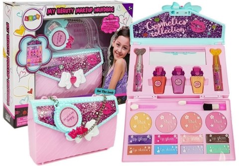 LEAN Toys Zestaw Kosmetyków w Torebce Lusterko Brokaty Paznokcie