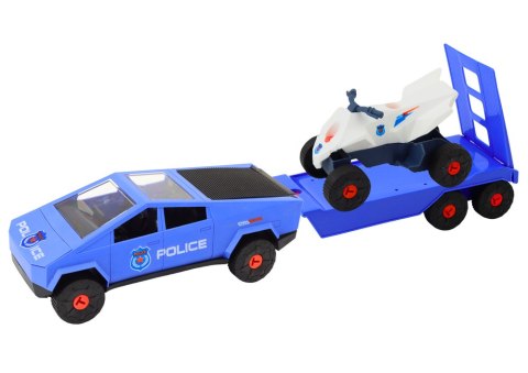 LEAN Toys Zestaw Nowoczesne Auto z Quadem i Lawetą Do Rozkręcania DIY Niebieski LEAN Toys Zestaw Nowoczesne Auto z Quadem i Lawetą Do Rozkręcania DIY Niebieski