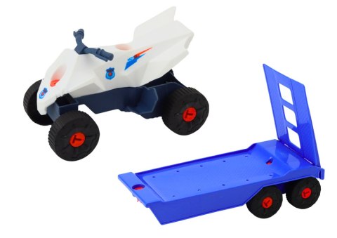 LEAN Toys Zestaw Nowoczesne Auto z Quadem i Lawetą Do Rozkręcania DIY Niebieski LEAN Toys Zestaw Nowoczesne Auto z Quadem i Lawetą Do Rozkręcania DIY Niebieski