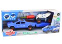 LEAN Toys Zestaw Nowoczesne Auto z Quadem i Lawetą Do Rozkręcania DIY Niebieski