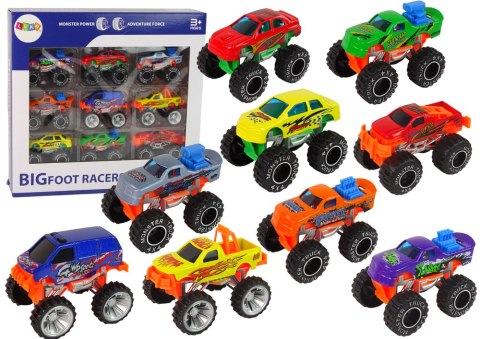 LEAN Toys Zestaw Pojazdów Auta Monster Truck Różne Kolory 9 szt.