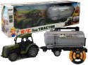 LEAN Toys Zielony Traktor z Przyczepą Cysterna Na Mleko Zdalnie Sterowany 2.4G