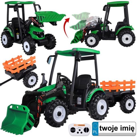 Duży TRAKTOR elektryczny na akumulator dla dziecka przyczepa łyżka PA0320 Duży TRAKTOR elektryczny na akumulator dla dziecka przyczepa łyżka PA0320