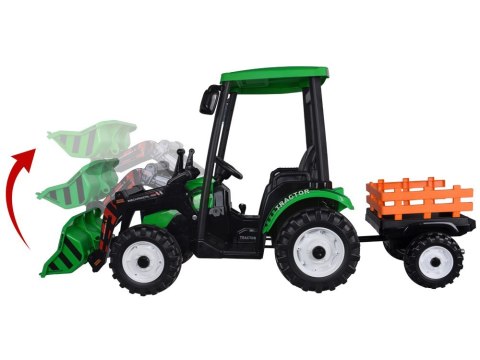 Duży TRAKTOR elektryczny na akumulator dla dziecka przyczepa łyżka PA0320 Duży TRAKTOR elektryczny na akumulator dla dziecka przyczepa łyżka PA0320