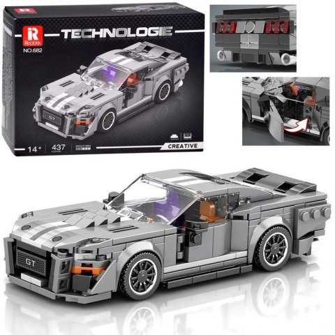 Klocki techniczne Sportowe auto SZARE z lat 60. 437-ele ZA5783 Klocki techniczne Sportowe auto SZARE z lat 60. 437-ele ZA5783