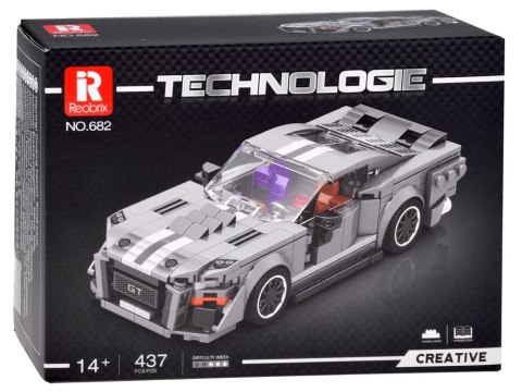 Klocki techniczne Sportowe auto SZARE z lat 60. 437-ele ZA5783 Klocki techniczne Sportowe auto SZARE z lat 60. 437-ele ZA5783
