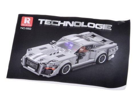 Klocki techniczne Sportowe auto SZARE z lat 60. 437-ele ZA5783 Klocki techniczne Sportowe auto SZARE z lat 60. 437-ele ZA5783